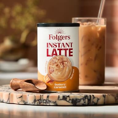 Folgers Buttery Caramel Flavored Instant Latte, 16 Ounce (Pack of 6) - Image 9