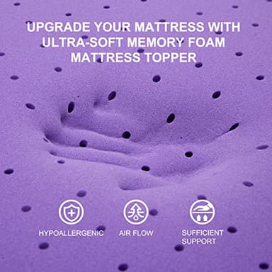 SINWEEK 2 Inch Gel Memory Foam Mattress Topper Ventilated Soft Pressure Relieve Mattress Pad, Breathable Bed Topper, CertiPUR-US Certified, Twin Size - Image 3