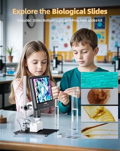 JL208S 10.1" 4K HDMI Digital Microscope, Soldering Microscope for Electronics Repair, UHD 3840P Video Audio Record, 4K LCD Coin Microscopes for Adults, Full Coin View, 12.6'' Stand, 64GB - Image 6