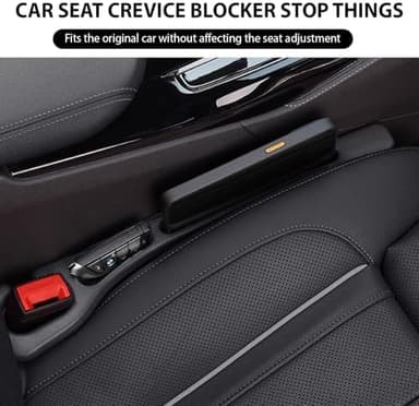 No Drop Seat Guard,Car Seat Gap Filler,Drop seat Gap fillers Between Seat and Console Stop Things from Dropping (Black - Image 4