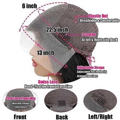 QUANDIAN 28 Inch Body Wave Lace Front Wigs Human Hair 13X6 HD Lace Frontal Wigs Human Hair 180% Density Glueless Wigs Human Hair Pre Plucked for Women Brazilian Virgin Body Wave Wig Natural Color - Image 7