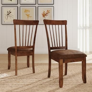 Signature Design by Ashley D199-01 Berringer 18" Rustic Dining Chair with Cushions, 2 Count, Light Brown - Image 2