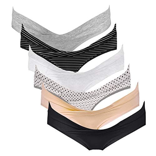 Intimate Portal Cotton Maternity Underwear Under the Bump Pregnancy Bikini Panties Women Postpartum Briefs 6 Pack Inspiration M - Image 1