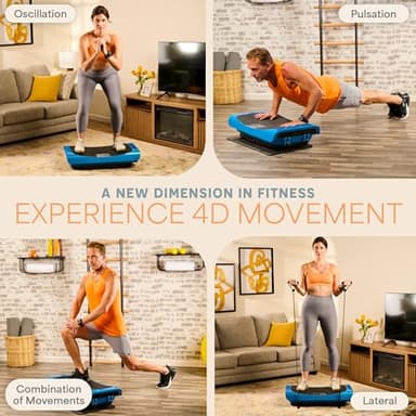 LifePro Rumblex 4D Pro Vibration Plate - Whole Body Vibration Platform Exercise Machine - Home Workout Equipment for Weight Loss, Toning & Wellness - Full Bundle of Bands, Straps & Accessories (Blue) - Image 4