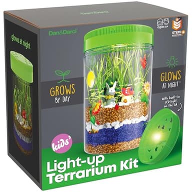 Dan&Darci Light-Up Terrarium Kit for Kids - STEM Science Kit - Educational DIY Toy for Boys & Girls - Birthday Gift - Craft Project Idea for Ages 6 7 8 9 10 11 12 Year Old - Image 1