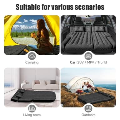 DikaSun Inflatable SUV Air Mattress Bed Car Mattress for SUV, Double-Sided Flocking Travel Camping Bed Car Air Mattress, Car Sleeping Mattress Bed for Universal SUV with Car Air Pump 2 Pillows - Image 7