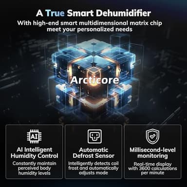 4500 Sq.Ft Most Efficient Energy Star 2025 Dehumidifier,AEOCKY Max 80 Pint/D(Standard 56Pint/D) Smart Compressor Dehumidifier with Drain Hose, Intelligent Humidistat,for Basement,Bedroom,Home,Bathroom - Image 4