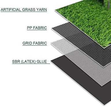 Artificial Grass Turf Lawn-5FTX10FT, 0.7" Indoor Outdoor Garden Lawn Landscape Synthetic Grass Mat Fake Grass Rug - Image 3
