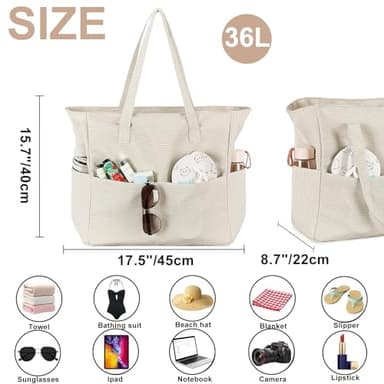 Waterproof Beach Tote Pool Bags for Women Ladies Extra Large Gym Tote Carry On Bag With Wet Compartment for Weekender Travel - Image 3
