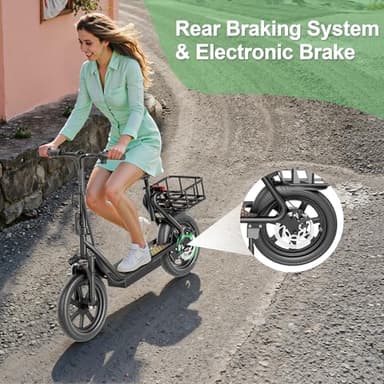 NAVIC Electric Scooter Adults,27Mile Range,Top Speed 22Mph,750W Peak Motor,14'' Pneumatic Tires,Electric Scooter for Adults,Foldable e Scooter with Back Basket - Image 5