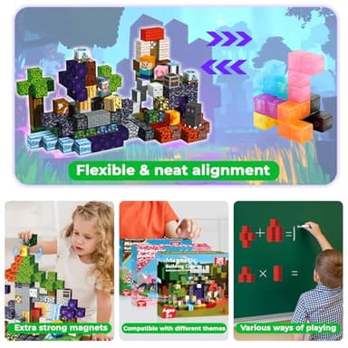 Magneverse 200 PCS 0.8in Magnetic Blocks - Magnet Toys for Kids, Magnetic Building Blocks Cubes, Stacking Magnets, School STEM Toys Birthday Gifts for Boys and Girls Age 3+ Years Old (Theme: Portal) - Image 6