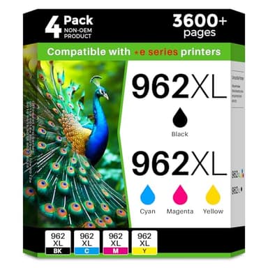 Q-image 962XL 962 Remanufactured Ink Cartridges Replacement for OfficeJet Pro 9015e 9018e 9025e 9010 9015 9018 9020 9025 9012e 9012 Series (Black, Cyan, Magenta, Yellow, 4 Combo Pack) - Image 1