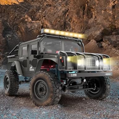 SIMREX 1:12 Scale All-Terrain Remote Control Car, 4WD RC Cars with 2.4 GHz, RC Climbing Truck, IPX4 Waterproof Off-Road Vehicle with Two Rechargeable Batteries, for Kids Teens Adults - Image 8