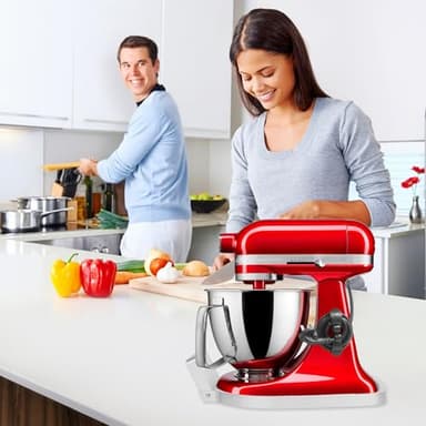 Sliding Mat for Kitchen aid 4.5-5 Qt Stand Mixer with 1Pc Cord Organizer and 3Pcs Attachment Holder for Kitchen Appliance Slider Counter, Sliding Tray,Moving Tray Silver - Image 7