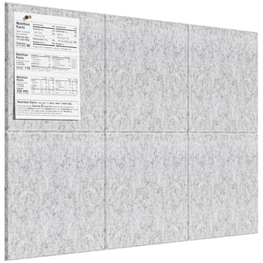 MaxGear Large Cork Board for Wall 36" x 24", Silver Gray Bulletin Board, 6 Pack Felt Wall Tiles with Pushpins, Cork Boards for Office Push Pin Board Tack Board Felt Board - Image 1