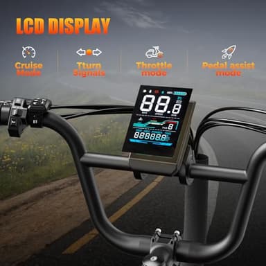 Jasion RetroVolt Electric Bike, 1500W Peak Motor up to 30MPH, 624WH Removable Battery, 70Miles Max Range (PAS1), Full Suspension, 20'' Fat Tire All Terrain Retro Style Electric Bike for Adults - Image 4