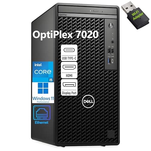 Dell OptiPlex 7020 Tower Business Desktop Computer, 32GB DDR5 RAM, 1TB PCIe SSD, Intel 6-Core i5-12500 (Beat i7-11700), DVDRW, WiFi Adapter, RJ-45, Type-C, HDMI, DisplayPort, Windows 11 Pro - Image 1