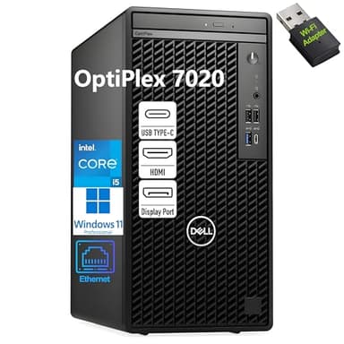 Dell OptiPlex 7020 Tower Business Desktop Computer, 32GB DDR5 RAM, 1TB PCIe SSD, Intel 6-Core i5-12500 (Beat i7-11700), DVDRW, WiFi Adapter, RJ-45, Type-C, HDMI, DisplayPort, Windows 11 Pro - Image 1