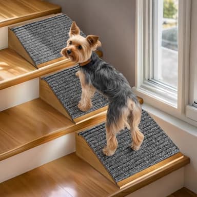 VavoPaw Dog Ramp for Stairs, Non-Slip Dog Stairs, Low-Angled Pet Ramps for Small Dogs and Cats, Medium Dogs, Step and Stair Assist for Injured and Older Pet, Walnut, 4 Pack - Image 8
