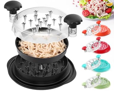 3rd Gen Chicken Shredder Tool Twist Large with Detachable Plate for Easy Transfer, Chicken Breast Shredder, Meat Shredder, Strong Anti-Slip Strip Base, Visible Lid, Ergonomic Handle, Dishwasher Safe - Image 1