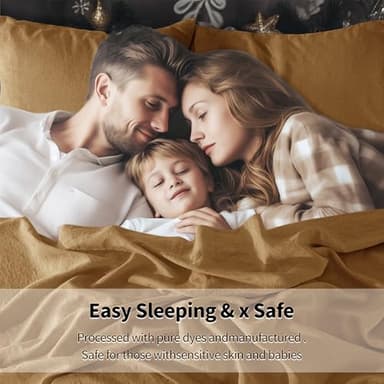 LBRO2M 100% Linen Sheet Set Queen Size,Bed Sheets 4 Piece Sets,Solid Color Natural Flax Bed Sheets Soft Breathable Bedding,16" Deep Pocket,All Season (Queen, Rust) - Image 6