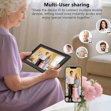 SSAWiFiFRAME Digital Picture Frame 10.1 inch Photo Frame with 50 Photos /200MB Video Sharing via Free APP 32 GB HD IPS Touchscreen, Gift for Grandparents, Parents (Birthday Christmas) - Image 7