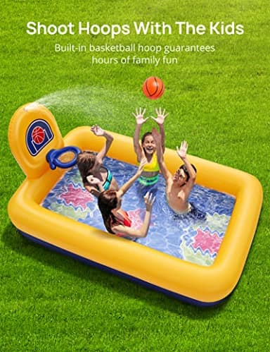 Kiddie Pool, Evajoy Inflatable Kids Pool, Summer Water Party Inflatable Pool for Backyard & Garden 90 * 55 * 35 inch - Image 5