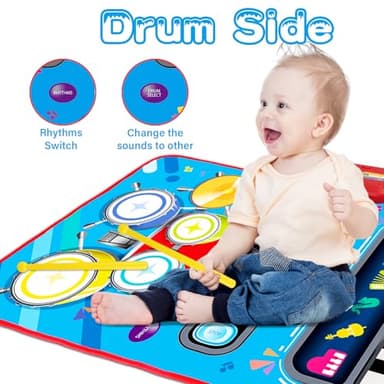 Baby Toys for 1 Year Old: Baby Musical Mat Toddler Toys Age 1-2 - 2 in 1 Piano Drum Babies Play Mat - Infant Music Toy 12-18 Months Babies Birthday Valentines Gifts for 1 2 3 Year Old Boys Girls - Image 4