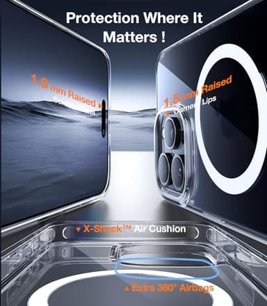 TORRAS Upgraded Magnetic & Stand for iPhone 15 Pro Case [Military Grade Drop Tested] [Compatible with MagSafe] Slim Thin Light Frosted Case for iPhone 15 Pro Phone Case Professional (6.1"), Clear - Image 6