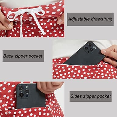 NOOYME 28" Skorts for Women with 3 Pockets Modest Knee Length Athletic Midi Skirts (X-Large,Red-White Dot) - Image 5