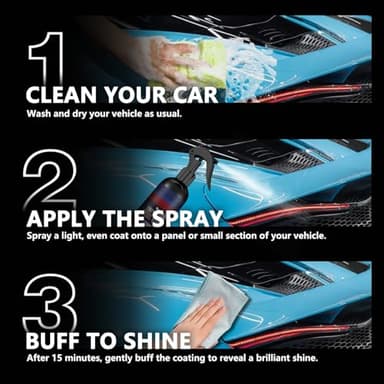 3 in 1 Ceramic Car Coating Spray,High Protection Quick Car Multi-Functional Coating Renewal Agent, Plastic Parts Refurbish Agent,Nanotechnology Car Scratch Repair Spray（2PCS） - Image 6