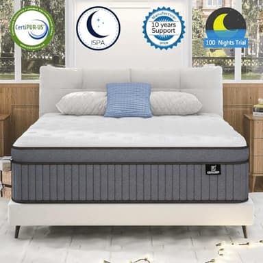 Queen Size Mattress [Upgraded Strengthen] 14 Inch Firm Queen Mattress In A Box, Hybrid Mattresses With Gel Memory Foam & Independent Pocket Springs, Pressure Relief, Cooling, Strong Edge Support - Image 2