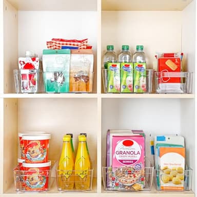 HOOJO Refrigerator Organizers and Storage - 14pcs Clear Plastic Bins For Fridge, Freezer, Kitchen Cabinet, Pantry Organization and Storage, BPA Free Fridge Organizer, 12.5" Long-Medium - Image 4