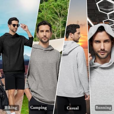 3rd hill Mens Textured Hooded Sweatshirt Long Sleeve Knit Pullover Hoodie Soft Classic Solid Jumper Sweater With Pockets Dark Grey - Image 6