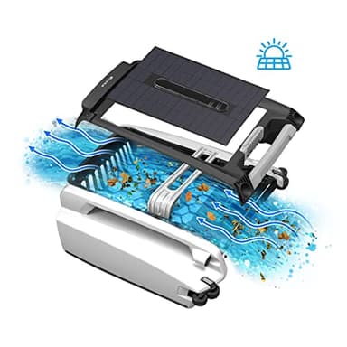 Betta SE Solar Powered Automatic Robotic Pool Surface Skimmer Cleaner with 24/7 Continuous Cleaning Battery Power and Re-Engineered Twin Salt Chlorine Tolerant Motors (White) - Image 9