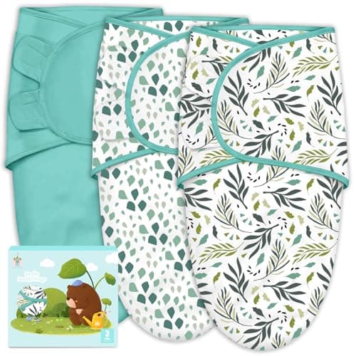 Cute Castle 3-Pack Baby Swaddle Sleep Sacks - Newborn Swaddle Sack - Ergonomic Baby Swaddles Blanket Warp for Boys and Girls - Baby Essentials (0-3 Months - Green) - Image 1