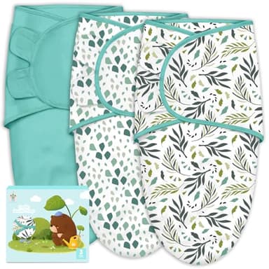 Cute Castle 3-Pack Baby Swaddle Sleep Sacks - Newborn Swaddle Sack - Ergonomic Baby Swaddles Blanket Warp for Boys and Girls - Baby Essentials (0-3 Months - Green) - Image 1