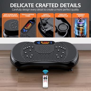 PBYRD Vibration Plate Exercise Machine, Lymphatic Drainage Machine for Weight Loss, Full Body Workout Vibrate Fitness Platform, Helps Toning Shaping Wellness Home Gyms Workout - Max User Weight 330lbs - Image 7