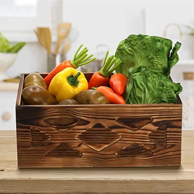 Fasmov 3 Pack Wood Nesting Storage Crates with Handle, Wood Crates Rustic Decorative Wooden Crates Nesting Storage Container Box Decorative Basket Bins for Fruit Vegetable Laundry Farmhouse, 3 Sizes - Image 6