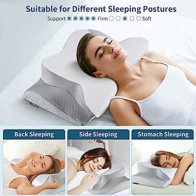 Cervical Neck Pillow for Pain Relief - Cooling Side Sleeper Pillow for Sleeping, Ergonomic Memory Foam Pillows for Neck Support, Contour Orthopedic Bed Pillow for Back Stomach Sleepers - Image 6