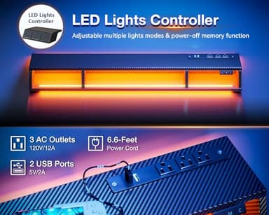 MOTPK 40 inch Gaming Desk with LED Lights & Power Outlets, Small Computer Gaming Table with Float Monitor Stand, Kids Boys Desk with Carbon Fiber Texture - Image 6