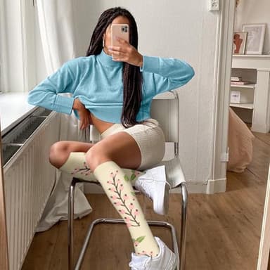 Iseasoo 4 Pairs Compression Socks for Women Circulation-Best Support for Nurses,Running,Athletic,Travel L-XL - Image 4