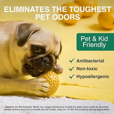 Good Natured Brand | Carpet Deodorizer & Freshener Powder | 31 oz Pet Odor Eliminator for Strong Odor & Pet Urine | Fresh Natural Lemon & Eucalyptus Scent | Safe for Homes with Pets - Image 3