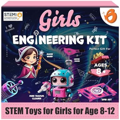 Butterfly EduFields 100+ STEM Projects | Girls Mini Engineering Kit for Ages 8 10 12 15 Years | Ultimate DIY Science Experiments for Kids | Educational Engineering Toys Best Birthday Gift idea - Image 1