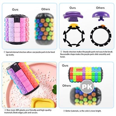 R.Y.TOYS Rotate and Slide Puzzle-Design Patent,Fidget Toys(Restore Order/Create Patterns) 8 Colors,4, 6 and 8 Layers-Detach Piece for Quick Play,Brain Teaser,Sensory Toy Gift,Easter Basket Stuffers - Image 4