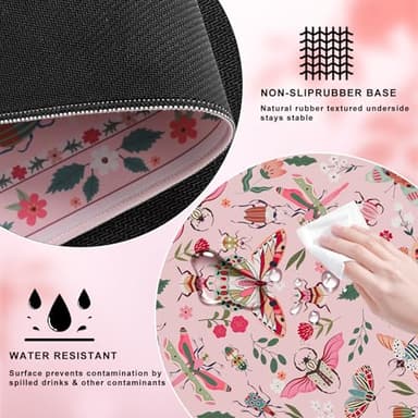 iCasso Pink Desk Pad Mat, XXL Large Mouse Pad, Desk Matt for Desktop, Anti-Slip Big Mousepad with Stitched Edges, Mouse Mat for Computer(Pink) - Image 4