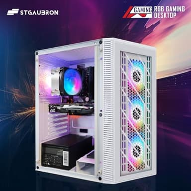 STGAubron RGB PC Computer Desktop, AMD Ryzen 7 5700G up to 4.6G, 16GB DDR4, 1TB SSD, WiFi 6 & BT 5.2, RGB Fan x4, RGB Keyboard & Mouse, Windows 11 Home - Image 5