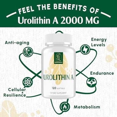 CystoRebalance Urolithin A Supplement 2000MG - for Healthy Aging, Antioxidants and Mitochondrial - High Purity & Potency - 120 Softgels - 60 Serving - Image 3