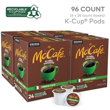 McCafe Venice Café, Single Serve Coffee Keurig K-Cup Pods, Dark Roast Coffee, 96 Count (4 Packs of 24) - Image 3