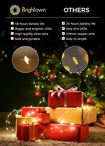 Brightown 12 Pack Led Fairy Lights Battery Operated String Lights Waterproof Silver Wire 7 Feet 20 Led Firefly Starry Moon Lights for DIY Wedding Party Bedroom - Image 2
